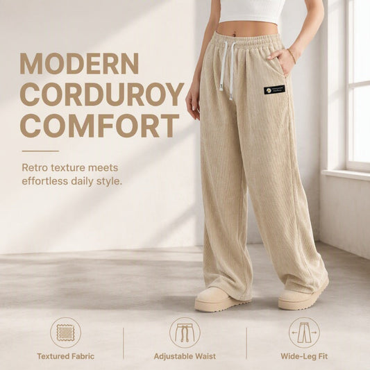 ✨Modern Corduroy, Loose Comfort – Women's Corduroy Wide-Leg Pants ✨