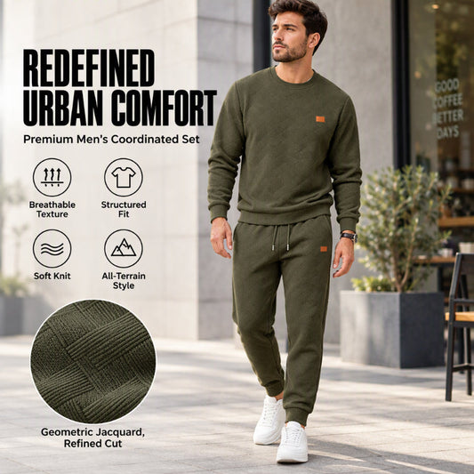 Versatile Set, Effortless Matching – Men's Jacquard Sports Set ✨