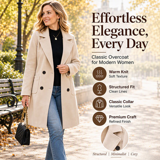 🔥Wool Heat-Lock, Fall & Winter Comfort | Women's Double-Breasted Woolen Coat ✨