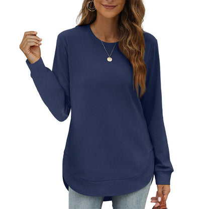 ✨ Trendy & Flattering 💕 Women’s Solid High Low Hem Long-Sleeve Tops – Soft Fabric, Unique Uneven Hem Design 👕 Short Facebook Headline