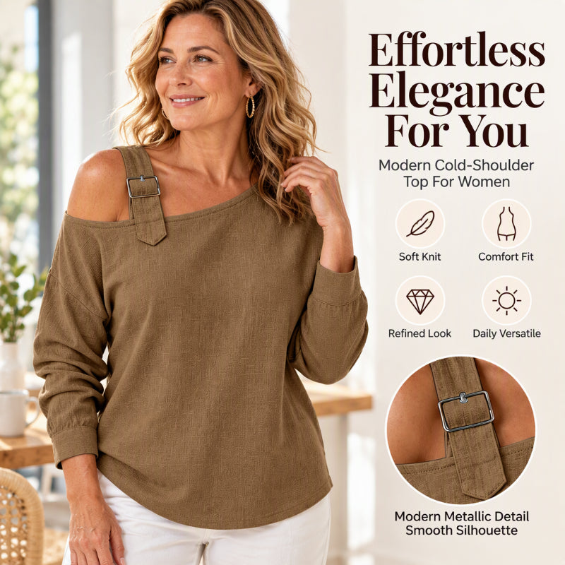 💖Asymmetric Off-Shoulder, Bold & Chic – Women's Long Sleeve Asymmetric Off-Shoulder Top ✨