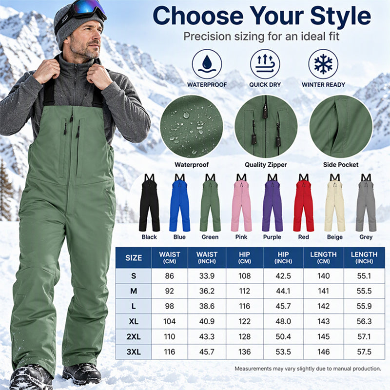 ❄️Waterproof & Snowproof, Ski Protection – Unisex Waterproof Ski Bib Pants ✨